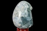 Crystal Filled Celestine (Celestite) Egg Geode - Madagascar #140314-2